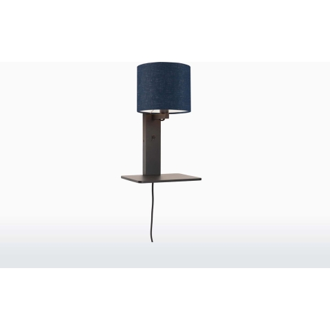 GOOD&MOJO Wandlamp Andes - Bamboe Zwart|Blauw - 19x24x36cm