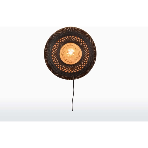 GOOD&MOJO Wandlamp Palawan - Bamboe Zwart - Ø40cm