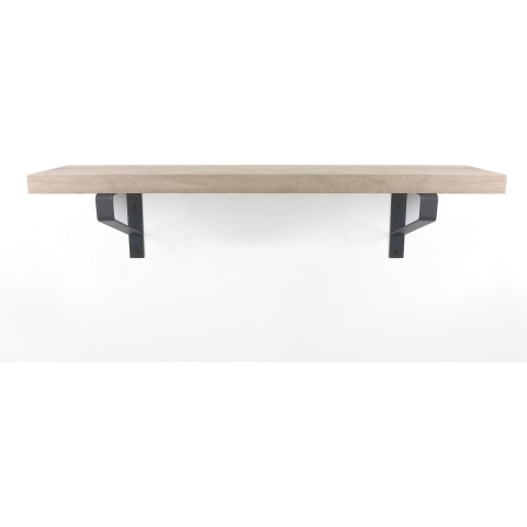 Woodbrothers Eiken wandplank massief recht 80cm op 25cm diepe dragers