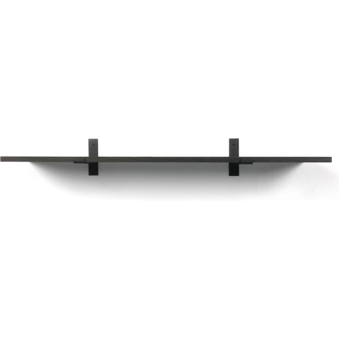 Woodbrothers Eiken wandplank zwart 80x20cm + zwarte dragers