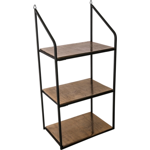 PTMD Beau Open Wandschap - 37 x 24 x 77 cm - Hout - Zwart|Goud