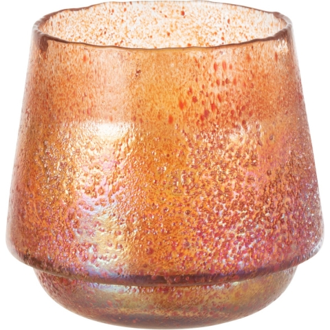 J-Line kaarshouder Stippen - glas - oranje - large