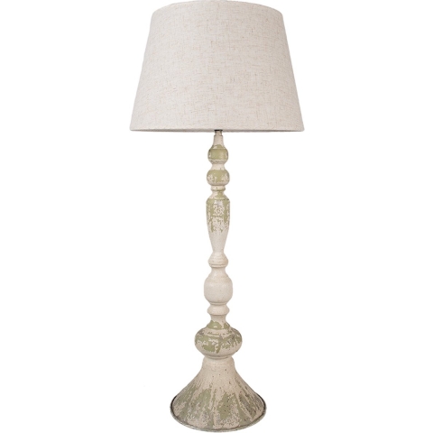 Clayre & Eef Tafellamp Ø 38x88 cm Beige IJzer Bureaulamp