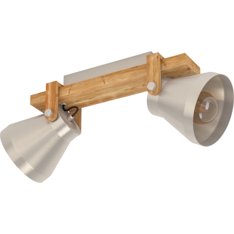 EGLO Cawton Spot - E27 - 58,5 cm - Grijs|Bruin - Staal|Hout