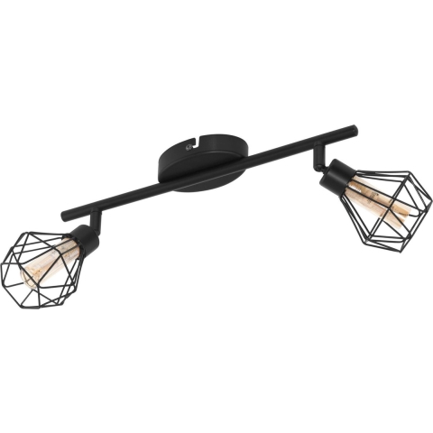 EGLO Zapata 1 - opbouwspot - 2-lichts - G9-LED - zwart|amberkleurig