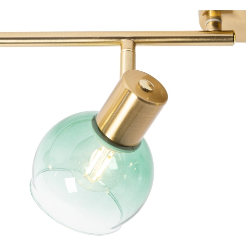 QAZQA Art Deco spot goud met groen glas 4-lichts - Vidro