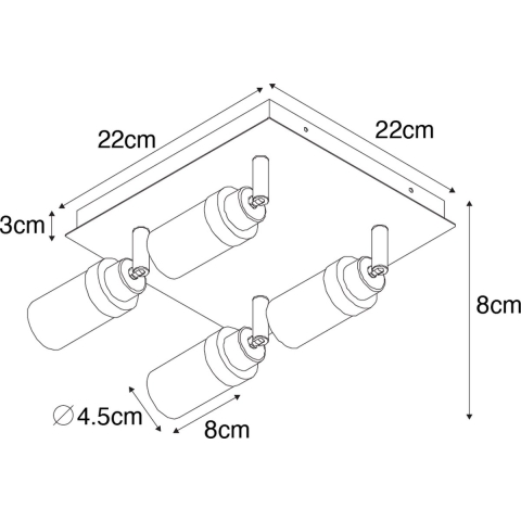 QAZQA Moderne badkamer spot zwart 4-lichts IP44 - Japie
