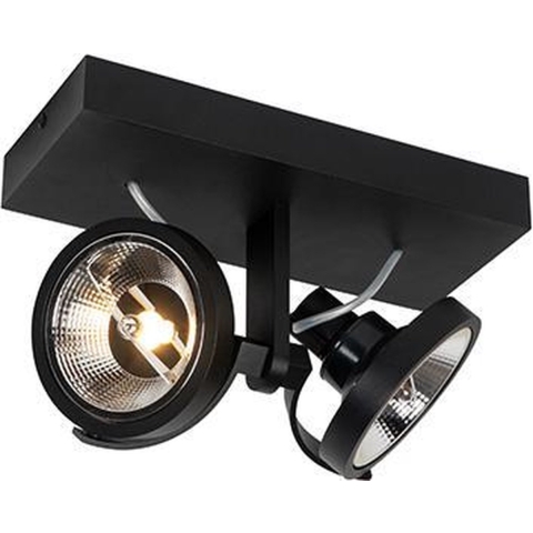 QAZQA Moderne spot zwart 2-lichts - Master 111