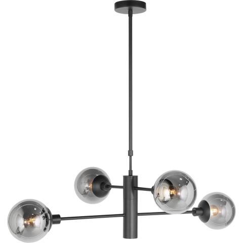 Steinhauer Hanglamp Constellation Zwart Smoke Glas Incl. Onderlicht