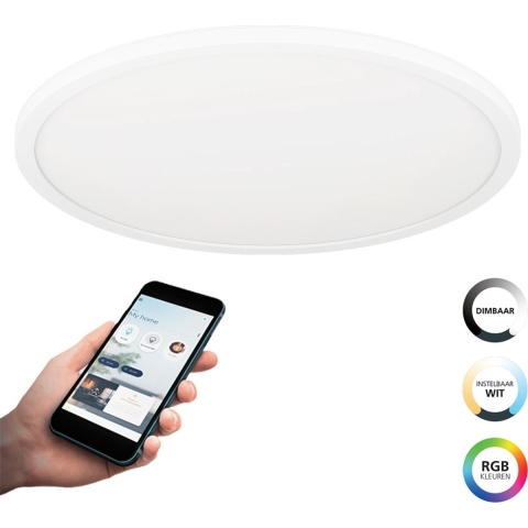 EGLO connect.z Rovito-Z Smart Plafondlamp - Ø 42 cm - Wit - RGB