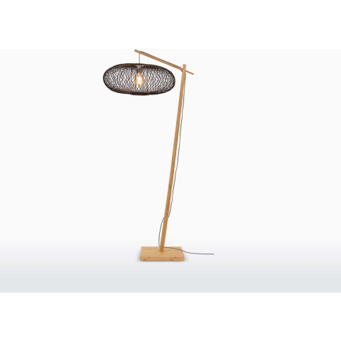 GOOD&MOJO Vloerlamp Cango - Bamboe|Zwart- 80x60x176cm