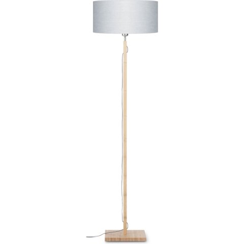 GOOD&MOJO Vloerlamp Fuji - Lichtgrijs|Bamboe - Ø47cm