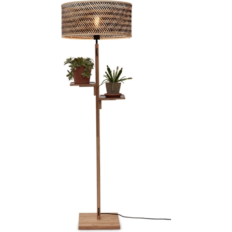 GOOD&MOJO Vloerlamp Java - Bamboe|Zwart - Ø50x158cm