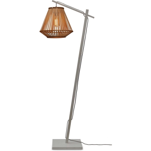 GOOD&MOJO Vloerlamp Merapi - Bamboe Wit|Naturel - 57x30x150cm