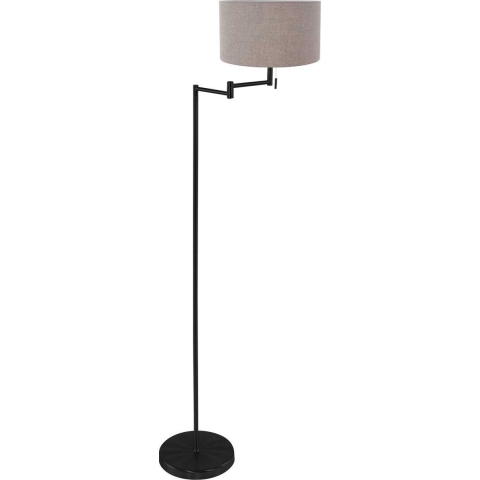 Mexlite Vloerlamp Bella Zwart Lampenkap Ø 30cm Grijs E27 Fitting