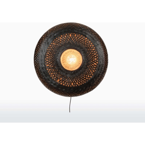 GOOD&MOJO Wandlamp Palawan - Bamboe Zwart - Ø60cm