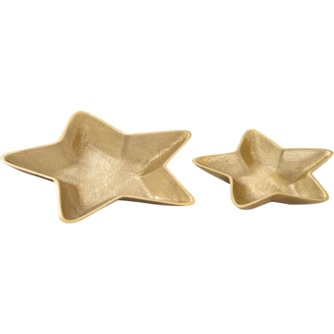 SVJ Schaal - 25x25x3 cm - Aluminium - Goud - Set van 2