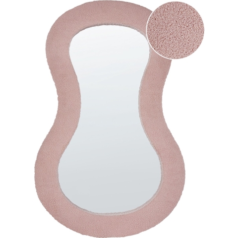 Beliani - PLANCHEZ - Wandspiegel - Roze - 70 x 112 cm - Bouclé
