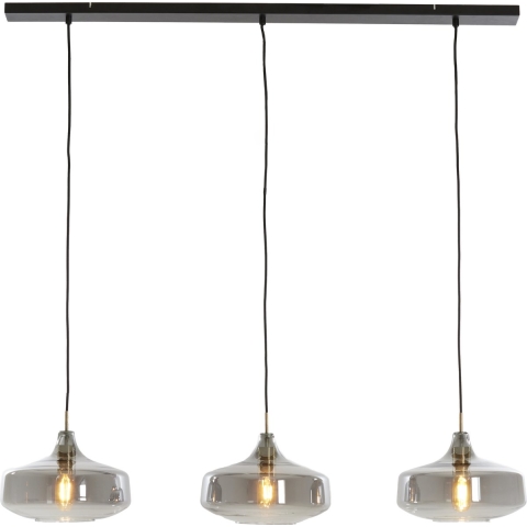 Light&living Hanglamp 3L 120x30x21 cm SOLNA antiek brons+smoke glas