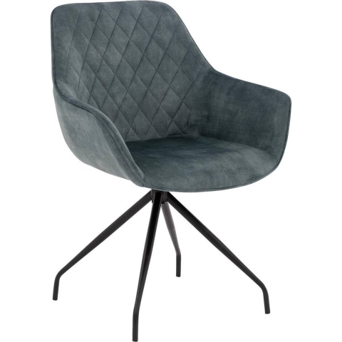 Goossens Eetkamerstoel Ebi - Fluweel met armleuning