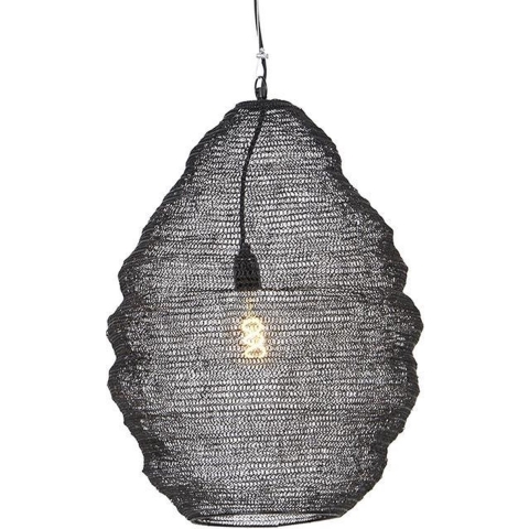 QAZQA Oosterse hanglamp zwart 45 cm - Nidum L