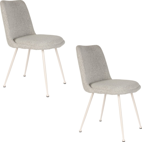Housecraft Fijs Eetkamerstoelen Off-White - Set van 2 - Grijs