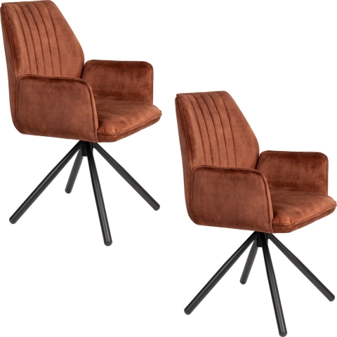 Housecraft Jamie Eetkamerstoelen Rust| Bruin - Set van 2