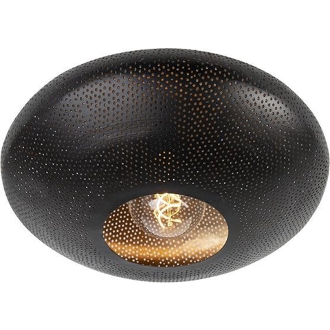 QAZQA Oosterse plafondlamp zwart met goud 40 cm - Radiance