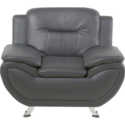 Beliani - LEIRA - Fauteuil - Grijs - Kunstleer