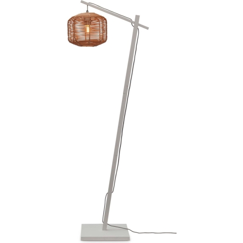 GOOD&MOJO Vloerlamp Tanami - Bamboe Wit|Rotan - 55x30x150cm