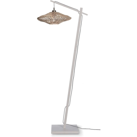 GOOD&MOJO Vloerlamp Zanzibar - Bamboe| Rotan Wit - 63x40x150cm