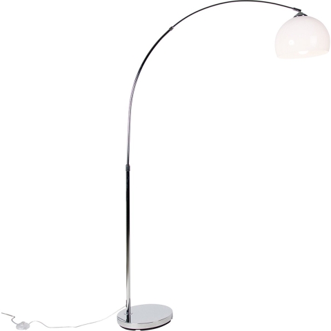 QAZQA Smart booglamp chroom met witte kap incl. Wifi A60 - Arc Basic