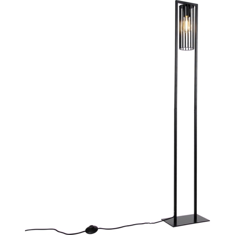 QAZQA Smart moderne vloerlamp zwart incl. Wifi ST64 - Balenco Wazo