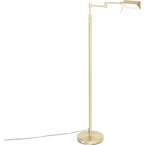QAZQA Vloerlamp messing incl. LED met touch dimmer - Notia