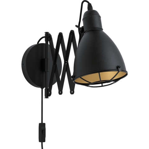 EGLO Treburley Wandlamp - E27 - 65 cm - Zwart|Goud