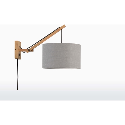 GOOD&MOJO Wandlamp Andes - Bamboe|Lichtgrijs - 50x32x45cm