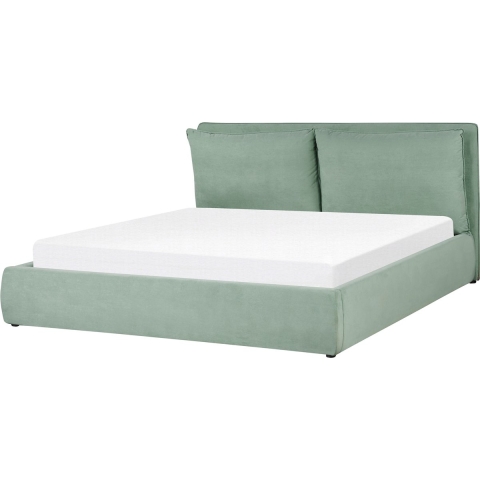 Beliani-BAJONNA-Bed met opbergruimte-Groen-180 x 200 cm-Fluweel