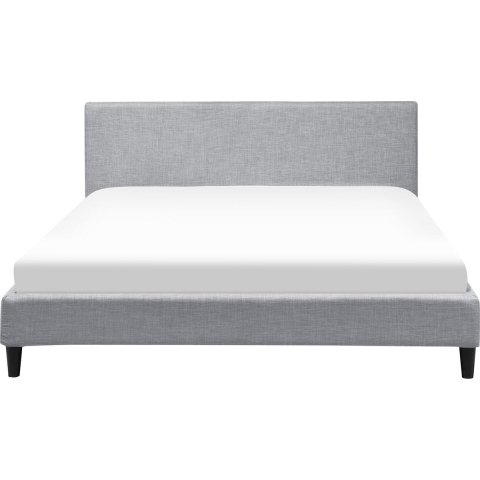 Beliani-FITOU -Tweepersoonsbed-Lichtgrijs-160 x 200 cm-Polyester