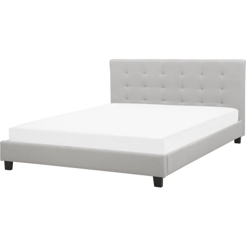 Beliani-ROCHELLE -Tweepersoonsbed-Lichtgrijs-160 x 200 cm-Polyester