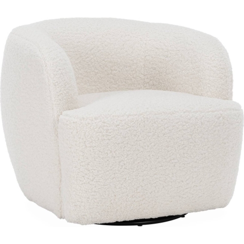 sweeek - Ronde draaifauteuil in boucléstof, B 79,5 x D 77,5 x H 67cm