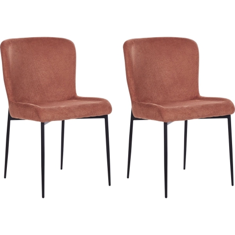 Beliani - ADA - Eetkamerstoel set van 2 - Bruin - Polyester