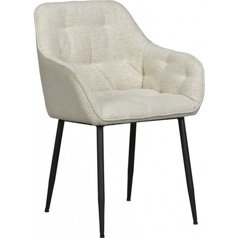 Eetkamerstoel Leende - Beige|Creme - Textiel