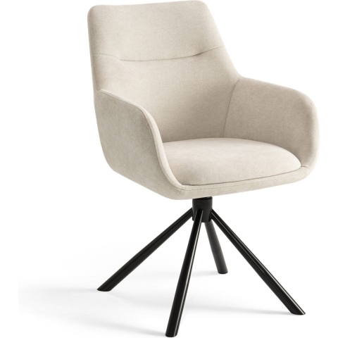 Furnihaus Draaibare Eetkamerstoel Olivia met armleuning Beige Stof