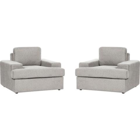 Beliani - ALLA - Fauteuil set van 2 - Lichtgrijs - Polyester