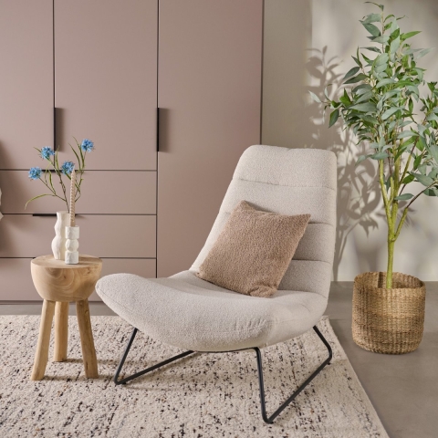 Fauteuil Oosteind - Beige - Textiel - 83x97x93cm (BxHxD)