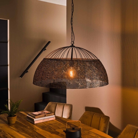 Fraaai - Armin hanglamp Ø80 cm metaal zwart|bruin