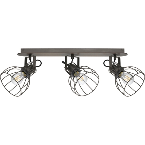 EGLO Sambatello Opbouwspot - E27 - 3-lichts - Bruin, ZIlver