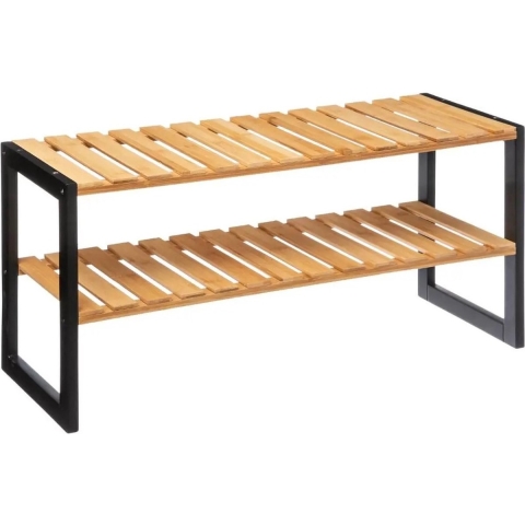 5Five Schoenenrek - bruin - bamboe - 6 paar schoenen - 70 x 34 cm
