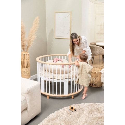 Boxkleed Rond Meyco Knots Soft Sand