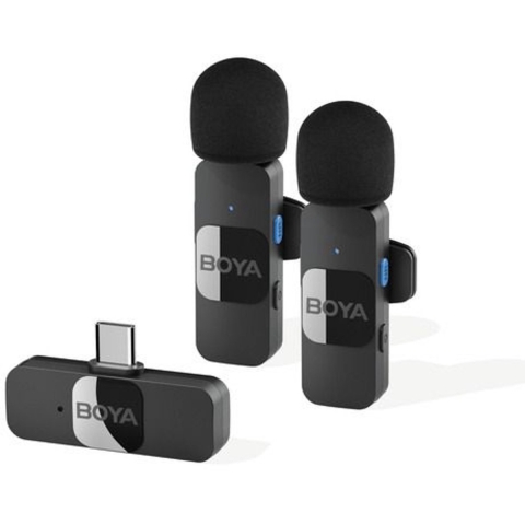 Boya BY-V20 V2.0 - Wireless microphone for USB-C (2x transmitter & 1x receiver)